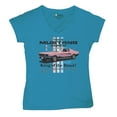thumbnail image 5 of This Is Mustang Country Women's V-Neck T-shirt Legendary Performance Pink Muscle Car Shelby Mach 1 Boss GT Licensed Tee, 5 of 7