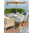 thumbnail image 5 of Outdoor Tablecloths with Umbrella Hole & Zipper, Palm Leaves 54x80 Inch Tablecloth Rectangle, Turquoise Tropical Leaf Botanical Retro Spring Waterproof Table Cloth, Patio/Pool/Picnic Table Covers, 5 of 8