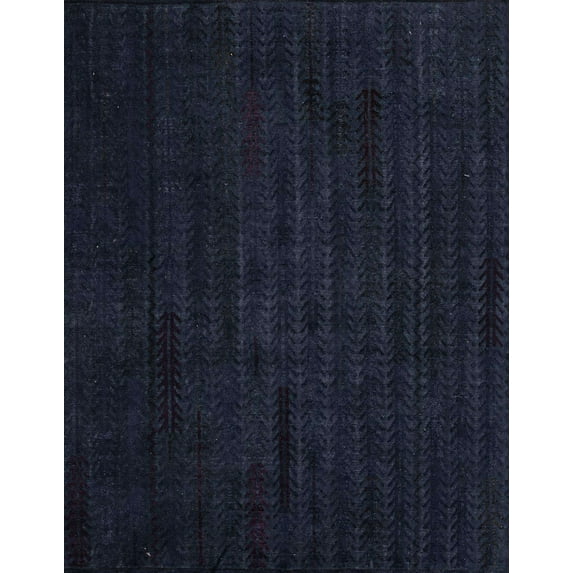 Ahgly Company Machine Washable Indoor Rectangle Abstract Night Blue Area Rugs, 4' x 6'