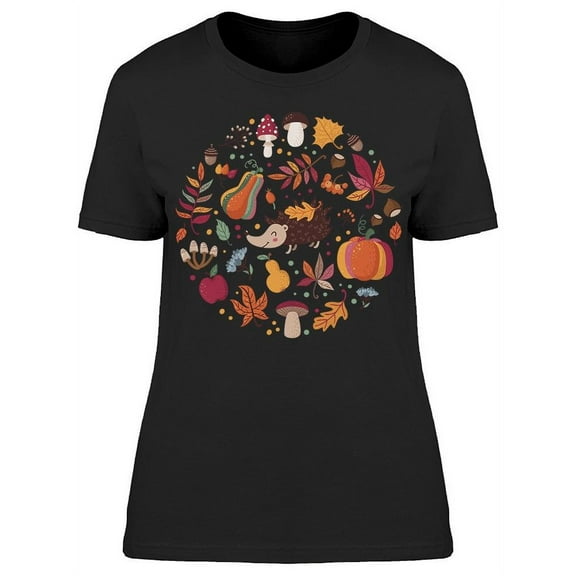 Hedgehog Doodles Sketch T-Shirt Women -Image by Shutterstock, Female x-Large