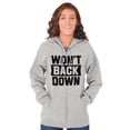 thumbnail image 4 of Cool Won't Back Down Gym Workout Unisex Fleece Graphic Zip Up Hoodie Brisco Brands 3X, 4 of 5
