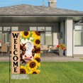 thumbnail image 3 of AMHNF Welcome Cow with Sunflowers Linen Garden Flag for Spring Summer Home Outdoor Garden Yard Door Decor 12x18 inch, 3 of 5