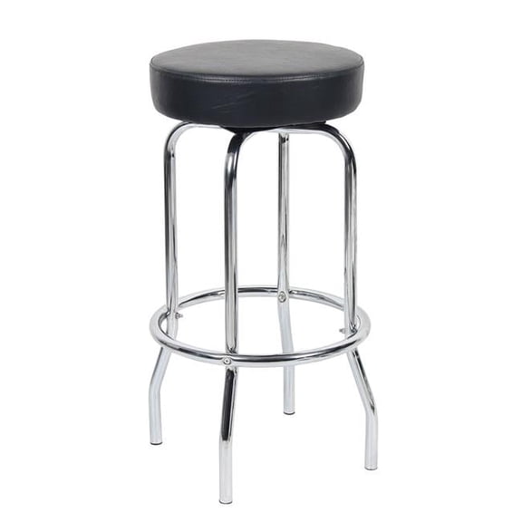29 in. Chrome-Black Stool