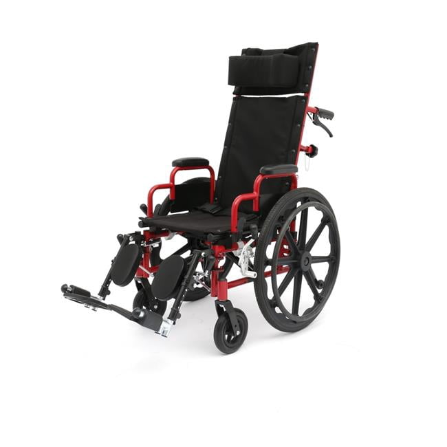 14 in.  Reclining Wheelchair, Red