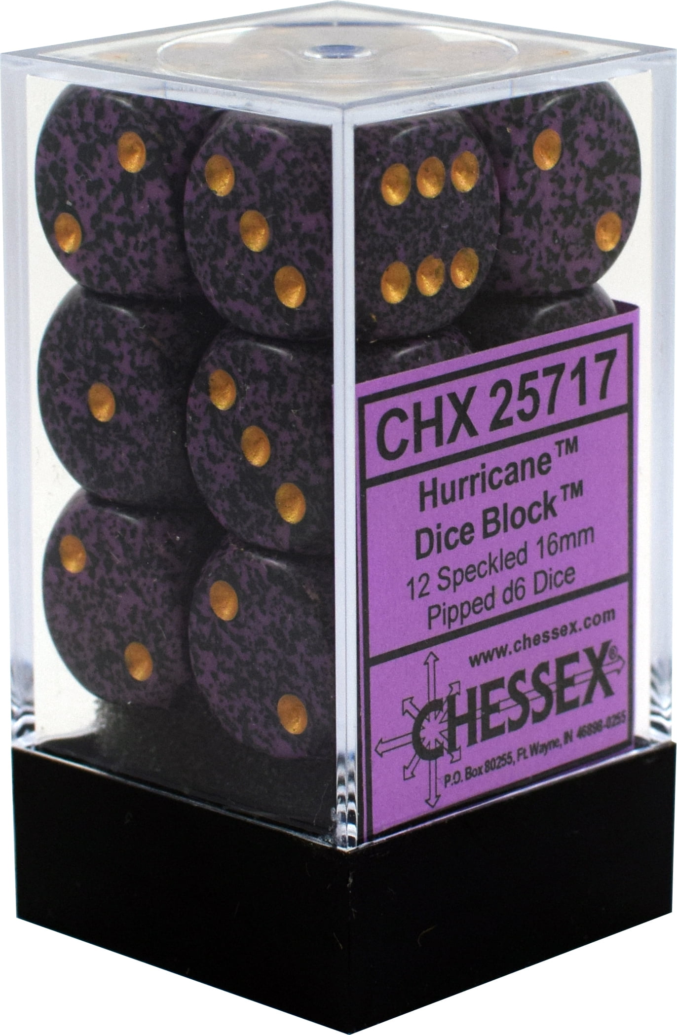 CHX25717 Chessex Manufacturing Speckled 12 16mm D6 Hurricane 