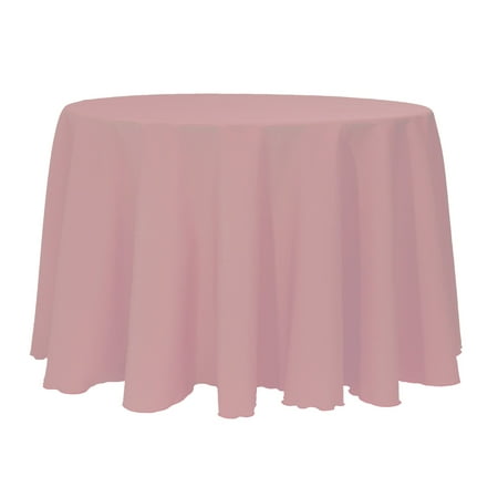 

Ultimate Textile (5 Pack) 132-Inch Round Polyester Linen Tablecloth - for Wedding Restaurant or Banquet use Mauve