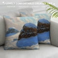 thumbnail image 3 of Orinice Snow Rocks Sky Graphic Decorative Pillow Cover for Home Couch Living Room Sofa Bedroom, Winter Pillowcase 1PC 22x22in, 3 of 5