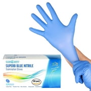 Superb Blue Nitrile Powder Free Examination Gloves, Single Use, Small, 1 pack of 100 pcs