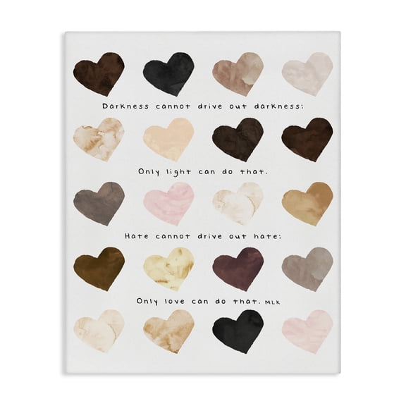 Stupell Industries Contemporary Only Love Can MLK Heart Pattern Canvas Art, 30 x 40, by Erica Billups