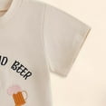 thumbnail image 5 of HCNTES Toddler Baby Boy Summer Clothes Funny Pattren Letter Short Sleeve T Shirt With Shorts 2 Peices Outfits toddler boy 5t clothes(3-6 Months,Beige), 5 of 6