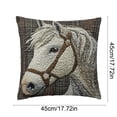 thumbnail image 3 of Dtchengua Embroidered Horse Pillow Cover - Luxurious Short Plush Throw Pillow Case, 18x18 Inch Decorative Accent for Sofa, Bed, or Chair, Cute Home Decor(2Pcs), 3 of 6