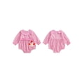 thumbnail image 2 of BemeyourBBs Thanksgiving Baby Girls Romper Plaid Embroidery Turkey Bodysuit, 2 of 9