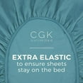 thumbnail image 5 of CGK Linens Hotel Luxury Single Fitted Sheet Only - Full Size Wrinkle-Resistant Bottom Sheet, Fits Mattress Up To 16", Denim Blue, 5 of 6
