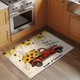 thumbnail image 3 of Sunflower Truck Bathroom Rug Washable 2x3 Entryway Rug Non Slip Yellow Floral Summer Botanical Elegant Pastoral Front Door Mat Low Pile Indoor Doormat Throw Floor Carpet for Kitchen Bedroom Entrance, 3 of 8
