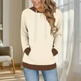 thumbnail image 2 of Ahdbta Hoodies for Women Lightweight Long Sleeve Pullover Sweatshirt Loose Fit Color Block Tunic Tops with Pockets, 2 of 6