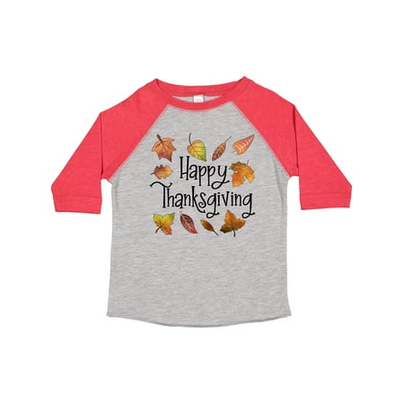 

Inktastic Happy Thanksgiving Fall Leaves Gift Toddler Boy or Toddler Girl T-Shirt