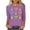 Purple, variant on Fartey 2025 Easter Shirts for Women Cute Bunny Print 3/4 Sleeve Tops Slim Fit Crew Neck Tunic Blouse Plus Size Summer Casual Tees Loose Comfy Holiday T Shirts Black S-5XL