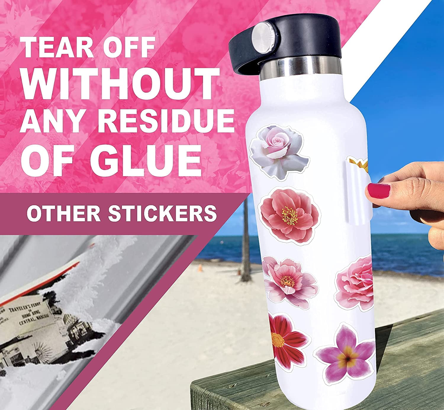 Waterproof Aesthetic Sticker - White Wildflower – Clap Clap