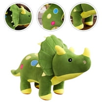 ELAYARD Soft Green Triceratops Plush Toy, Short Plush Dinosaur Stuffed Animal for Kids, Toddlers, and Collectors, 1 Pack