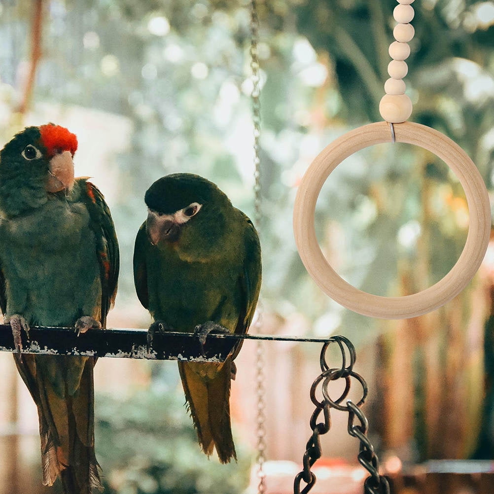 Tineasur Multiuse Wooden Bird Perch Swing for Parakeets Parrots with Durable Construction