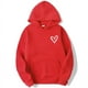 thumbnail image 3 of Sudadera con estampado de corazón simple para mujer, sudaderas con capucha sueltas informales suaves, Tops de lana cálidos para estudiantes, Otoño e Invierno, 3 of 5