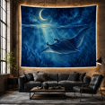 thumbnail image 6 of Moon Stars Split with Horizontally Into Night Underwater, Mystical Fantasy for Space Lovers, Galaxy Room Decor, Graduation Gift, Tapestry Wall Hanging for Bedroom and Dorm, 6 of 7