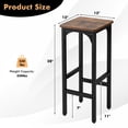 thumbnail image 2 of Gymax Set of 2 Industrial Bar Stools 28'' Kitchen Breakfast Bar Chairs Rustic Brown, 2 of 8