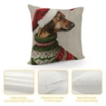 thumbnail image 4 of Qinduosi Merry Christmas Throw Pillow Cover Cute Dog Linen Pillowcase Home Decor Nice Gift Indoor Pillowcase Size White, 4 of 5