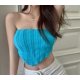 thumbnail image 5 of Txlixc - Camiseta de punto para mujer, sin tirantes, sin mangas, con dobladillo tipo pañuelo Txlixc  Sexy, 5 of 6