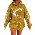 thumbnail image 2 of Sequins Football Hoodies for Women 2025 Fall Winter Glitter Sparkle Graphic Hooded Sweatshirt Y2K Pullover Tops, 2 of 6