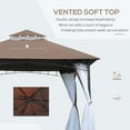thumbnail image 4 of Spaco 10Ft x 10Ft Outdoor Patio Gazebo Canopy Tent Coffee, Easy Up Screened Canopy for Patio and Backyard, Easy Set-up Outdoor Gazebo, 4 of 7