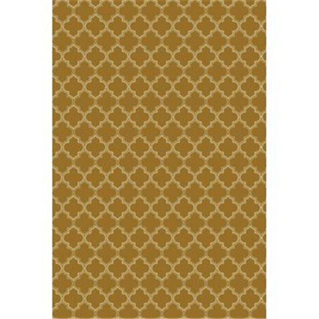 Aspen Brands RUG10BRN23 Tapis Design Quaterfoil 2 x 3 Pi. - Marron & Blanc