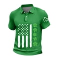 thumbnail image 5 of Ceisia Men's St. Patrick's Day Polo Shirt Collection | Shamrock American Flag Print | Casual Short Sleeve Collared Tops Gift, 5 of 5