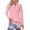 01-Pink, variant on Women's Solid Color Polo Collar Long Sleeve Casual Button-Up Shirt - Army Green - XXL