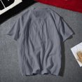 thumbnail image 5 of Mens T Shirts Casual Henley Shirt Solid Color Short Sleeve Button Summer Casual Loose T-Shirts, 5 of 6