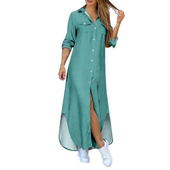 Ketyyh-chn99 Sun Dresses for Women Sun Dress Dresses for Women Summer Dress Ruffle Sleeve Loose Flowy Pleated Mini Dress Mint Green,3XL