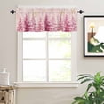 thumbnail image 2 of Pink Christmas Tree Valances for Windows Xmas Pine Tree Gold Winter Snowflakes Rod Pocket Curtain Valance Window Treatment Short Curtains for Kitchen Living Room, 42"x12", 2 of 5
