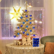 Honeeladyy 24Pcs Christmas Balls Ornaments for Xmas Christmas Tree, Solid Color Shatterproof Christmas Tree Decorations Hanging Ball for Holiday Wedding Party Decoration (Blue, 1.18"-3CM)