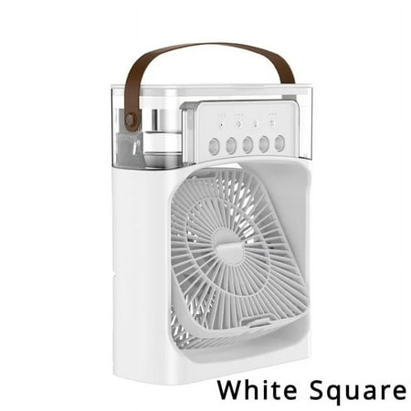 

Portable Air Conditioner Fan USB Electric Fan with 7 Colors Light 3 in 1 Air Humidifie Timer 3 Wind Speeds and 3 Spray Mode