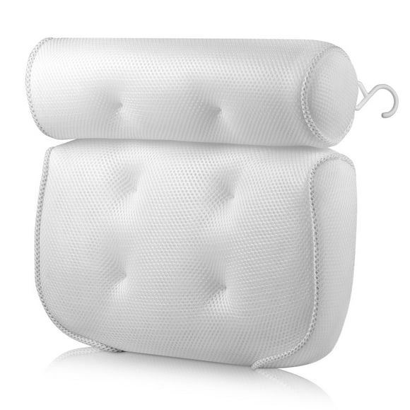 Bath Pillow,Luxury 3D Air Mesh Bathtub Spa Pillow with 6 Suction Cups Non-Slip and Waterproof Spa Back Cushion for Head,Back and Neck Support