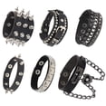 thumbnail image 1 of Pulsera Dumcondy de piel sintética para Halloween, de piel sintética, punk, gótica, con tachuelas, 1 of 7
