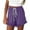 Purple, variant on Wyobmus Women Summer Shorts Casual Solid Color Ruffled Hem Elatic Waist Drawstring Wide Leg Shorts S-3X Black