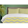 thumbnail image 4 of Ambesonne Chevron Duvet Cover Sets, Tribal, 2-Queen, Yellow Pale Grey, 4 of 7
