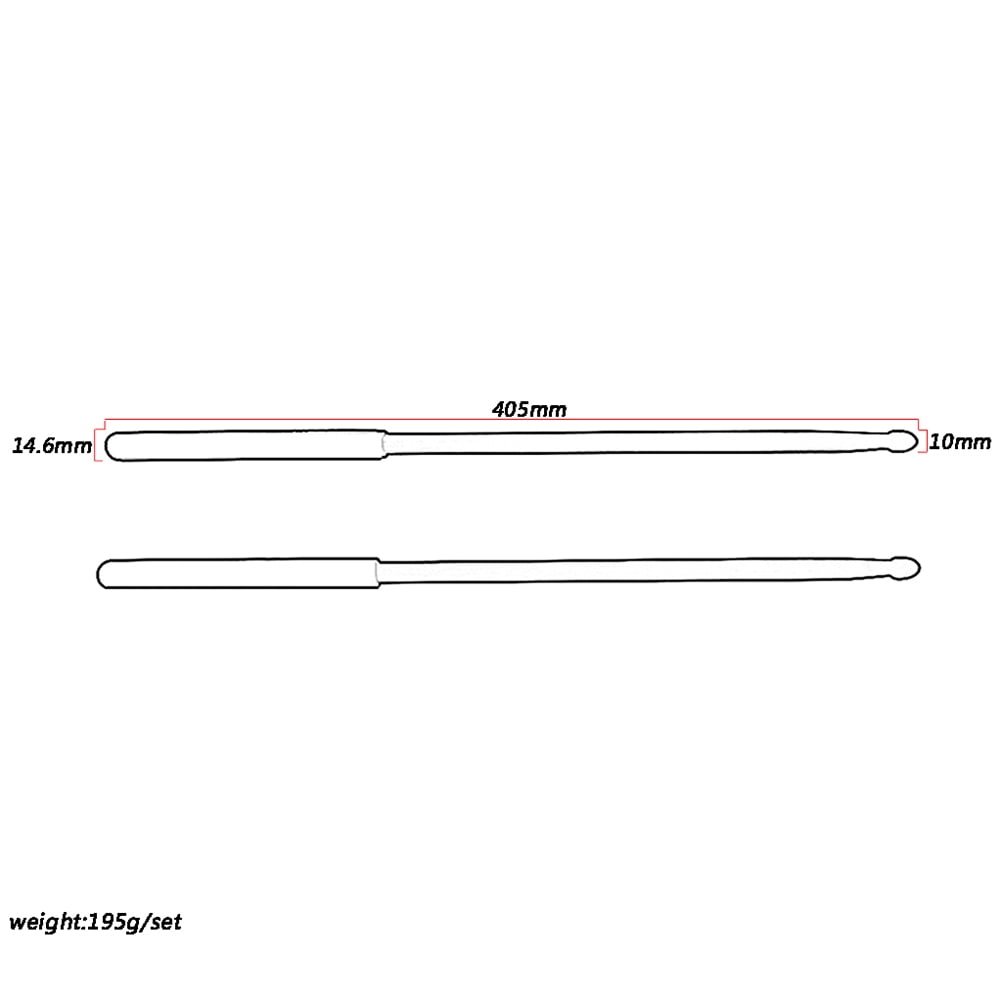 DECORNIJIA Drum Practice Aluminium Alloy Drumsticks Dark Red 1 Pair