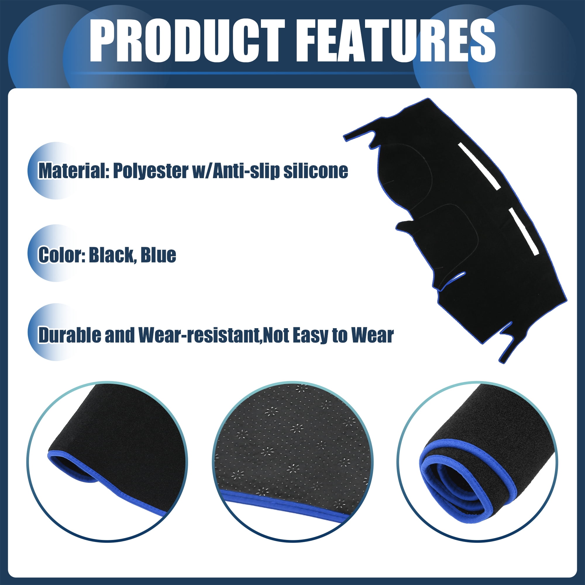 Unique Bargains Dash Cover Non-Slip Carpet Mat for Dodge Grand Caravan 2011-2020