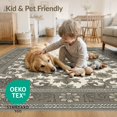 thumbnail image 4 of ODIKA 6'x9' Washable Area Rug Easy Care, Non-Shedding, Entry Faded Grey Botanical Scroll Muted Neutral Decorative Entryway for Queen Size Bedroom Under Bed Master Suite, 4 of 7