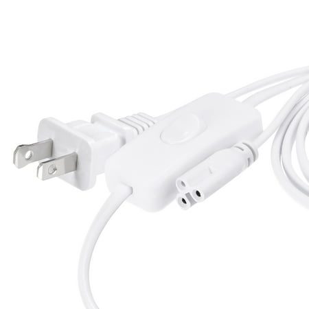 Uxcell T5 T8 LED Tube Power Extension Cable with Switch 3Pin 1M Length White 3Pcs