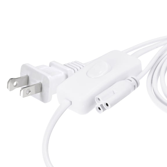 Uxcell T5 T8 LED Tube Power Extension Cable with Switch 3Pin 1M Length White 4Pcs