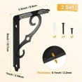 thumbnail image 3 of 2-Pack Shelf Brackets, 5 Inch Long Iron Wall Mount Shelf Support Bracket for Home/Kitchen/DIY Decorative [Black], 3 of 7