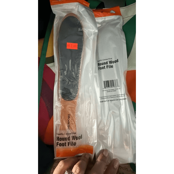 Dream World Round Wood Foot File for Rough Skin and Callus Care and Heel Scraper